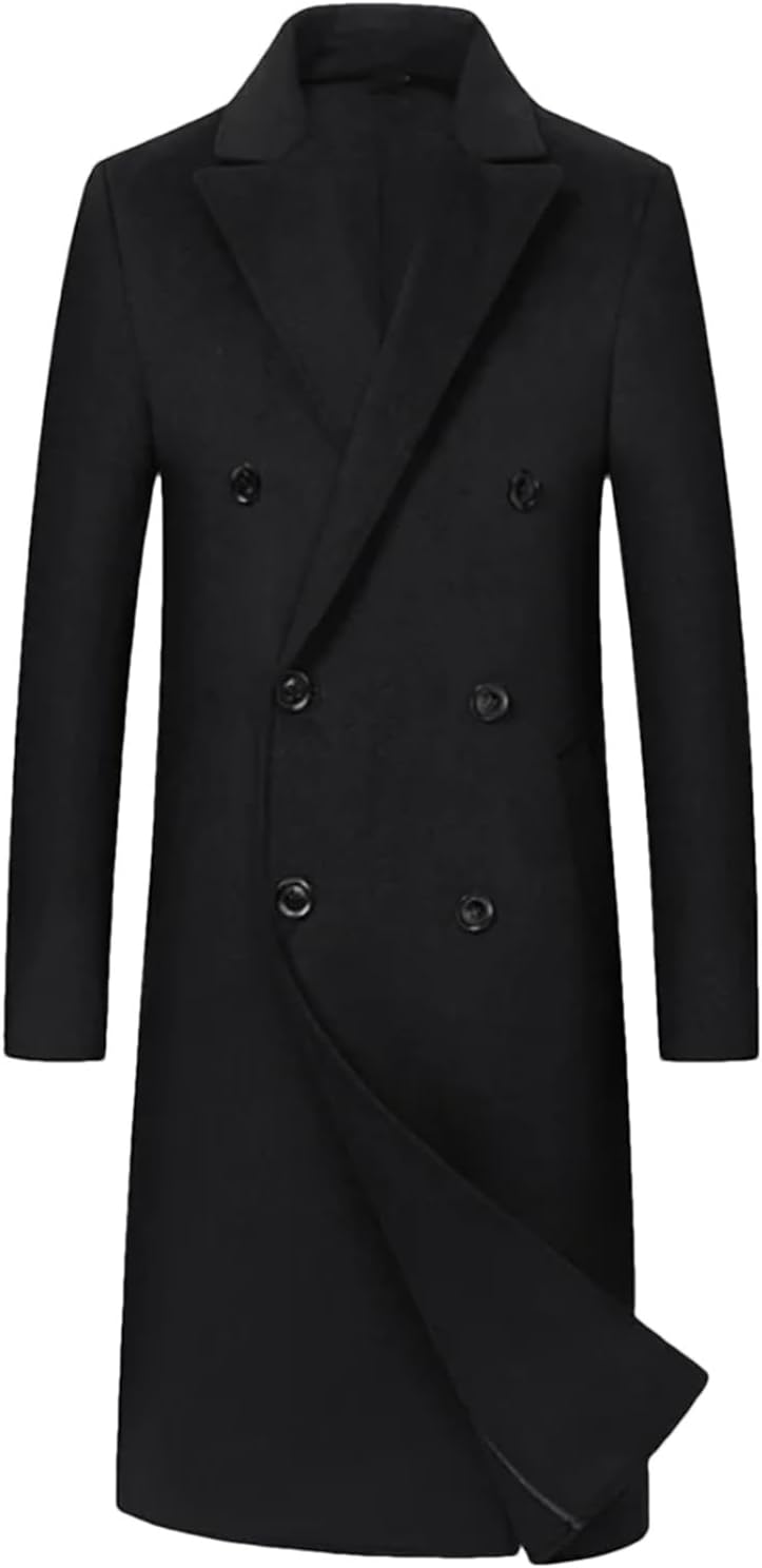 Mens Double-Sided Woolen Overcoat Windbreaker Men's Long Wool
